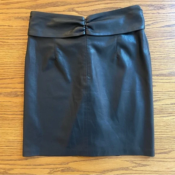 Nanushka Milo Faux Vegan Leather Sarong Wrap Miniskirt Black Women Medium - Picture 3 of 5